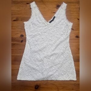 White House Black Market White Lace Blouse
